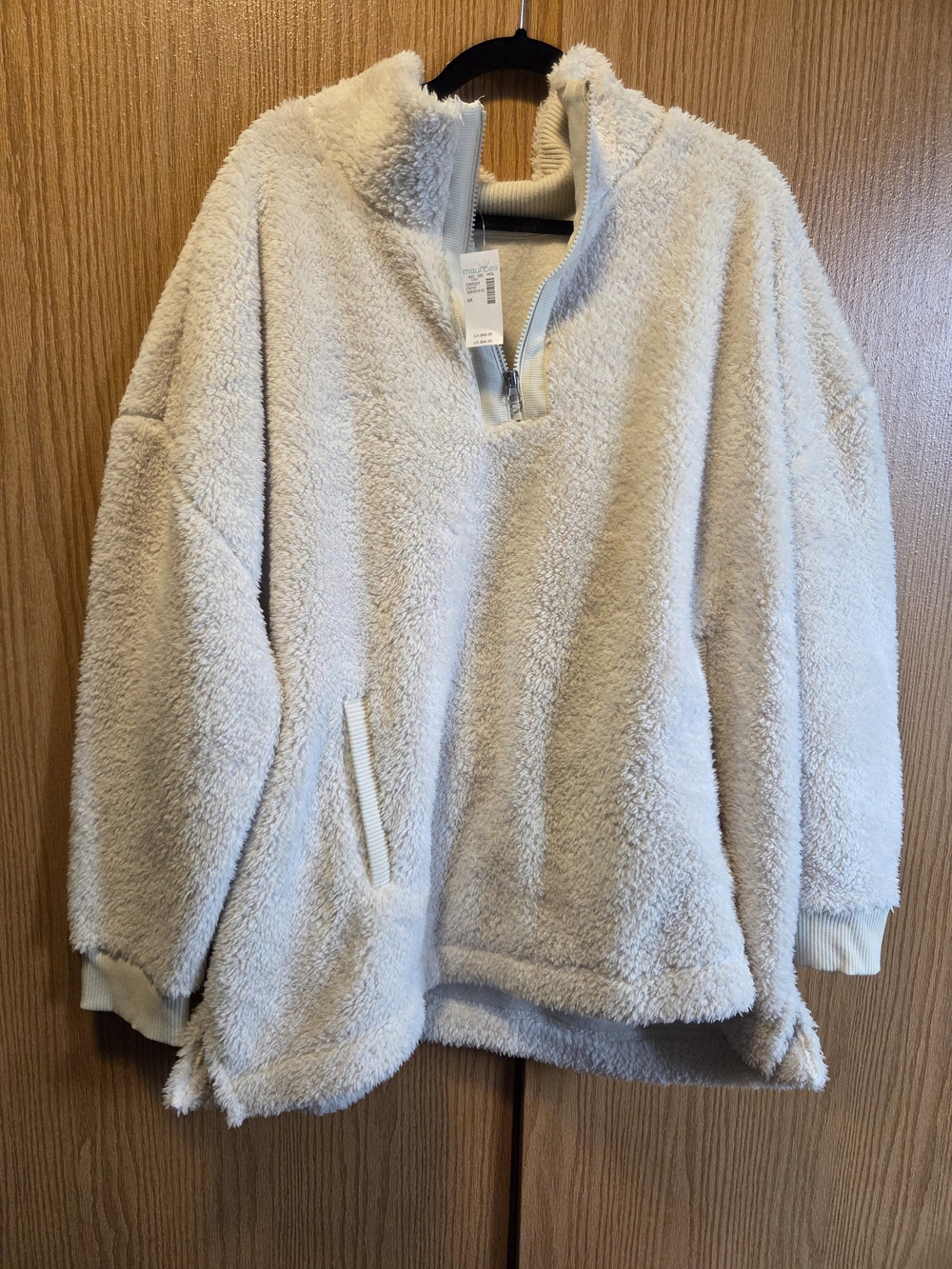 Maurices Cream Sherpa Half-Zip Pullover